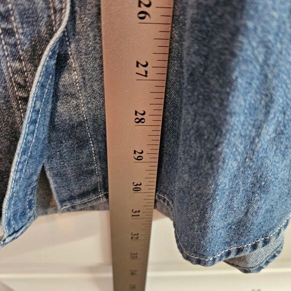 Vintage Noah's Ark Denim Blouse Women Medium 90s Button Animals Christian Bible - Picture 7 of 8